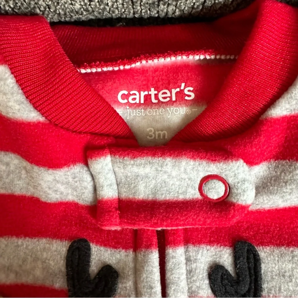 Carters 3 months baby  reindeer long sleeve footie